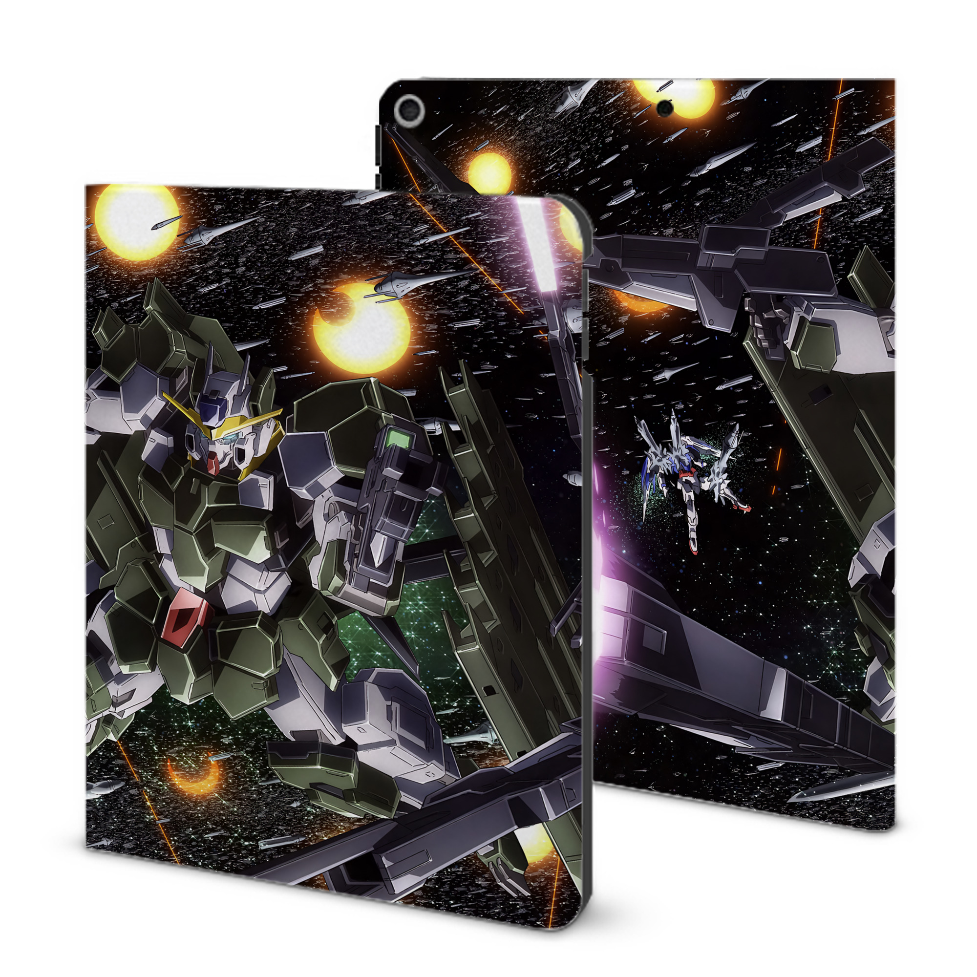 （画像用） 機動戦士ガンダム Mobile Suit Gundam IPad ケース ブック型 PUレザー TPU 耐衝撃 軽量 薄型 ペン収納なし 全面保護 IPad 各モデル対応